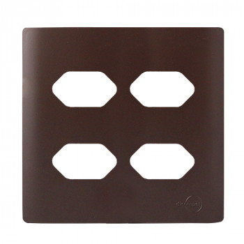 Placa 4x4 4 Tomadas - Novara Marrom Fosco Placa 4x4 4 Tomadas - Novara Marrom Fosco